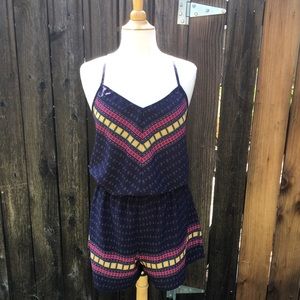 Printed Navy Blue Romper